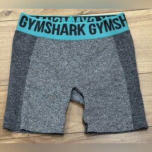 Gymshark Gym Shorts Flex Gray Teal Bike Workout Stretch Short Size Small